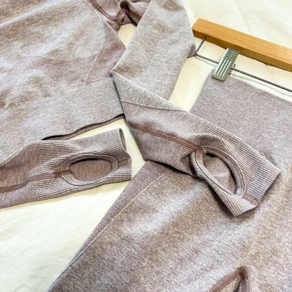 NWOT Gymshark Flex Seamless Crop Top & Shorts Set Purple Marl Women’s Size XS - Picture 4 of 9